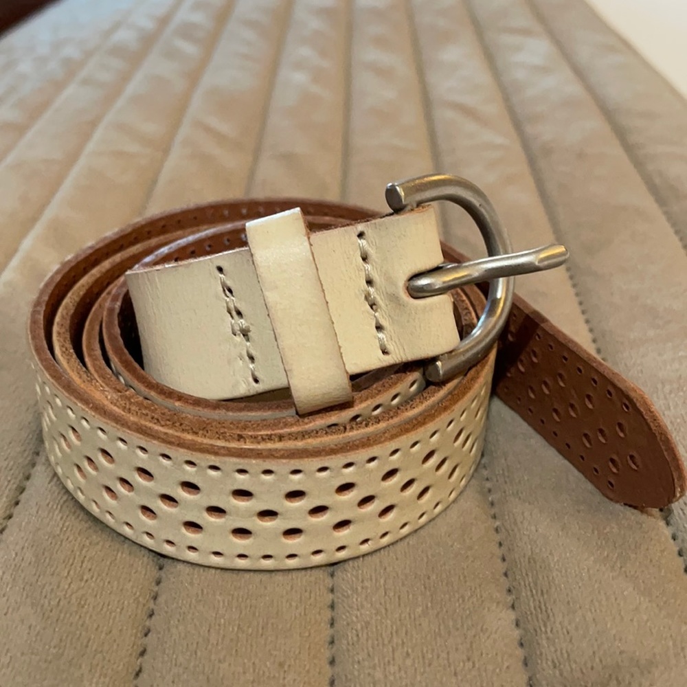 Belt, beige, size large, leather, NWOT